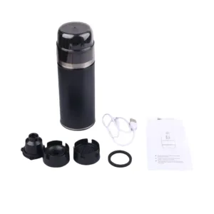 Portable Espressomaschine, kompatibel mit Kapseln und Kaffeepulver.